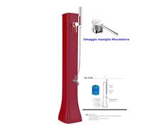 Doccia solare HG180 In Alluminio con Doccetta Mobile e rubinetto porta gomme Dimensioni 26x19x h 120 cm 19 LT- peso 9 kg colore Ruby