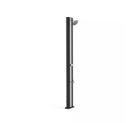 DOCCIA SOLARE IN PVC STRIKE 40 LITRI NERA ARGENTO CON LAVAPIEDI