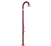Doccia da Giardino Piscina in Resina FUNNY YIN ROSSO Dimensioni 232x30x17 cm - peso 9,5 kg con Soffione 250 mm miscelatore caldo e freddo più lavapiedi rosso