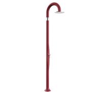 Doccia da Giardino Piscina in Resina FUNNY YIN RUBY Dimensioni 232x30x17 cm - peso 9,5 kg con Soffione 250 mm e Miscelatore Caldo-Freddo rosso