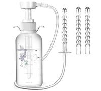 Doccia vaginale detergente per la vagina 300 ml Irrigatore vaginale a pressione manuale per donne Antiriflusso Doccia anale detergente anale riutilizzabile con 2 ugelli Kit per la pulizia della vagina