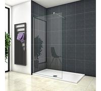 Doccia Walk In 185 cm Larga 65 cm Parete Fissa da 6 mm Vetro Temperato Trasparente Anticalcare Barra Stabilizzatrice da 70-120 cm