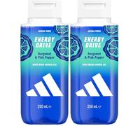 Docciaschiuma adidas Vibes Energy Drive, 250ml, Confezione da 2, Note di Bergamotto e Pepe Rosa, Profumo Genderful