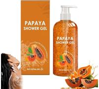 Docciaschiuma idratante anti-oleosità alla papaya, docciaschiuma esfoliante levigante e schiarente, docciaschiuma multi-azione a lunga durata con fragranza, adatto a tutti i tipi di pelle