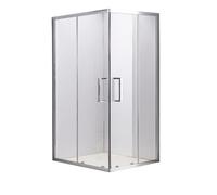 DocciaSì® - Box Doccia Angolare 70x90 cm con Porte Scorrevoli e Vetro Temperato Trasparente da 6 mm, Profili in Alluminio Cromato e Maniglia in Acciaio Inox dal Design Moderno e Funzionale