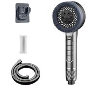 Doccino per Doccia con Tubo, Soffione Doccia Alta Pressione con Spazzola Massaggiante in Silicone, Telefono Doccia Universale, Cornetta Doccia con Funzione di Arresto, Doccia Soffione Completo