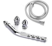 Doccino pulizia anale enema doccia sistema di pulizia profonda per tubo doccia per clistere (argento)