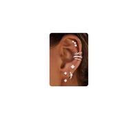 Dochai 7 Coppi Orecchini Argento 925 Donne，Orecchino A Clip Creoles Set In Argento Con Ear Cuff Fake Piercing Helix Cartilagine Tragus Conch Piercings Orecchio