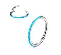 Dochais 1 Pcs Anello Del Naso, Anello Del Naso In Titanio Opale, Piercing Al Setto 18g /1.0mm, 16g/1.2mm, Piercing Al Naso Ipoallergenico, Piercing Al Naso Per Donne e Uomini