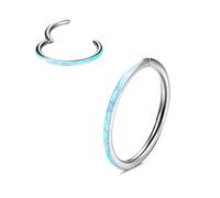 Dochais 1 Pcs Anello Del Naso, Anello Del Naso In Titanio Opale, Piercing Al Setto 18g /1.0mm, 16g/1.2mm, Piercing Al Naso Ipoallergenico, Piercing Al Naso Per Donne e Uomini