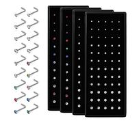 Dochais 240 Pezzi Piercing Naso Acciaio Inox 316L Perno del Naso Piercing di L Piercing Naso Diamante Ipoallergeniche Borchia al Naso per Donna Uomo 20G 1,5mm 2mm 2,5mm 3mm