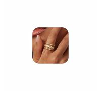 Dochais 3 Pezzi di Anelli Oro Donne Anello Placcato in Oro 14k Impermeabile Insieme Appilabile Anello Statement con Zirconia Diamante Anelli d'Appoggio Gioielli Moda Regali Taglia 52-62