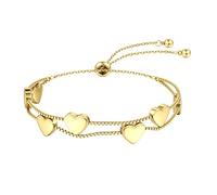 Dochais Bracciale Donna Oro Argento 14K Catena Bracciale Argento Braccialetto Amicizia Cuore/Stella Personalizzato Braccialetti Dorati Regalo per Donna Ragazza