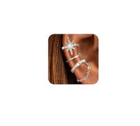Dochais Ear Cuff Orecchini Non piercing, Ear Cuff Donna Chunky Earcuff Orecchini Senza Buco alla a clip per Cartilagine Earcuffs a clip per Ragazze Ipoallergenici Regalo di Gioielli Argento/Oro