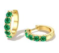 Dochais Orecchini a cerchio in oro e argento 925, da donna, placcati in oro 14 carati, con zirconi, ipoallergenici, in argento Sterling 925, con perno a perno alla moda, regalo per ragazze e donne