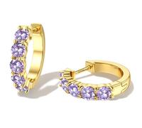 Dochais Orecchini a cerchio in oro e argento 925, da donna, placcati in oro 14 carati, con zirconi, ipoallergenici, in argento Sterling 925, con perno a perno alla moda, regalo per ragazze e donne