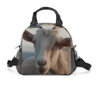 Docile - Borsa termica per il pranzo a forma di capra, da donna, riutilizzabile, a prova di perdite, di grande capacità, per lavoro, ufficio, picnic, viaggi
