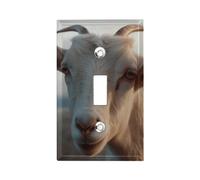 Docile Goat - Placca per interruttore della luce a 1 banda, piastra decorativa da parete in metallo per cucina, casa colonica, camera da letto, bagno, decorazione artistica