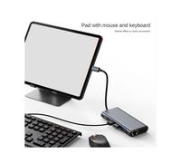 Dock 11 in 1 Tipo C Hub USB 3.0 Splitter Adattatore Multiporta 4K Compatibile RJ45 /TF VGA PD Jack Audio Porta Ethernet