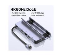 (Dock 4K60Hz 6-in-1)Steam Deck Dock 4K60Hz 9 porte RJ45 PD100W USB C HUB compatibile con Steam Deck