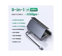 (Dock 4K60Hz 9 in 1) Dock Steam Deck 4K60Hz 9 porte RJ45 PD100W HUB USB C compatibile con Steam Deck