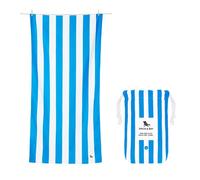 Dock & Bay Telo Mare - Asciugatura Rapida, Senza Sabbia - Compatto, Leggero - Materiali Riciclati al 100% - Include Custodia - Cabana - Bondi Blue, Large (160x90cm, 63x35)