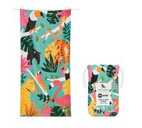 Dock & Bay Wild Things - Telo mare ad asciugatura rapida, senza sabbia, compatto, leggero, 100% riciclato, include borsa, extra large (200 x 90 cm, 78 x 35)