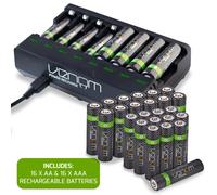 Dock di ricarica batteria AA / AAA più 16 batterie ricaricabili AA & 16 batte...