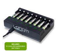 Batterie ricaricabili ad alta capacità AA e AAA Venom e dock di ricarica