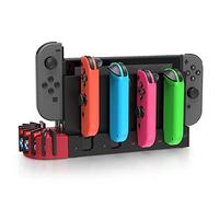 Dock di ricarica compatibile con Switch OLED/Switch Joy Cons Controller, stazione di ricarica con 9 slot di archiviazione per il gioco per interruttore/interruttore OLED Joycon Controller