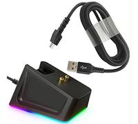 Dock di ricarica con cavo di ricarica USB da 1,5 m, adatto per mouse Razer Naga Pro/DeathAdder/Basilisk/Viper Ultimate Gaming, dock magnetico con indicatore di stato di carica e adesivo antiscivolo