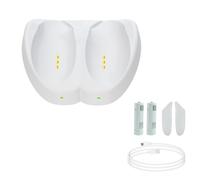 Dock di ricarica wireless per Quest 3, stazione di ricarica a doppio controller con indicatori LED e 2 batterie ricaricabili, caricabatterie magnetico bianco