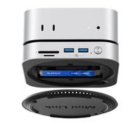 Dock e Supporto ORICO MiniLink per Mac mini M4, Hub USB C in Alluminio con Custodia SSD per M.2 NVMe/SATA, 2 porte USB 3.2 a 10Gbps, SD/TF 3.0, Dock Argento per Mac mini M4 / M4 Pro - M49P