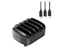 Dock For Stazione Di Ricarica USB A 5 Porte Con Supporto Cavo Da 40 W 5V2.4A Per Tecnologia Ricarica Rapida Sicura(White)