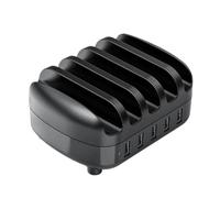 Dock For Stazione Di Ricarica USB A 5 Porte Con Supporto Cavo Da 40 W 5V2.4A Tecnologia Ricarica Rapida Sicura(Black)