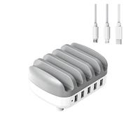 Dock For Stazione Di Ricarica USB A 5 Porte Con Supporto Cavo USB Di Ricarica Da 40 W 5V2.4A Per Ampiamente Applicato(Black)