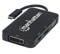 MANHATTAN 152600 - Convertitore audio/video USB 3.1 tipo C 4 in 1, HDMI/DisplayPort
