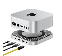Dock Mac mini M4 da 40 Gbps, hub e supporto in alluminio M4/2024 con alloggiamento SSD NVMe/M.2 per tutti i nuovi M4/M4Pro, USB A*2, host USB-C, supporto audio 3.5