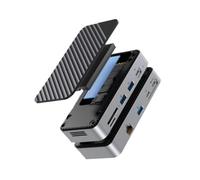 Dock per custodia SSD USB C Display HUB M 2 NVMe SATA con ventola di raffreddamento Docking station HDMI RJ45 esterna PD100W compatibile con 10 Gbps(9 IN 1 With Fan)