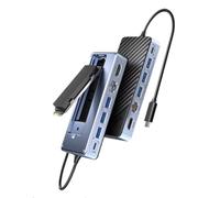 Dock per custodia SSD USB C Display HUB M 2 NVMe SATA con ventola di raffreddamento Docking station HDMI RJ45 esterna PD100W compatibile con 10 Gbps(8 IN 1 RJ45 No Fan)