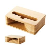 Dock per telefono acustico, amplificatore in legno naturale, base audio mobile, elegante stazione audio con uscita libera, supporto funzionale per cucina, scrivania, musica, chiamate, uso domestico
