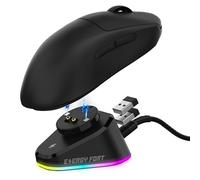 Dock Ricarica Mouse Wireless Gaming Logitech Razer, Caricatore Veloce con Doppia USB RGB, Base Compatibile in particolare con G PRO X SUPERLIGHT 2, G502, Razer DeathAdder V2 Pro (Nero)