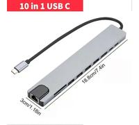 Dock USB C 11 in 1 con adattatore multiporta Ethernet VGA compatibile con HDMI 4K, audio SD/TF PD da 100 W per Surface/HP/Dell/Lenovo/MacBoo