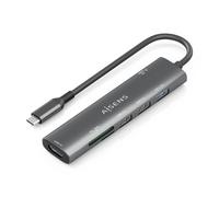 Dock USB-C AISENS ASUC-7P025-GR 7-in-1 HDMI 4K 30Hz PD 100W USB3.0 USB2.0 SD MicroSD Grigio