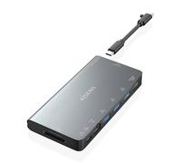 Dock USB-C Aisens Dock 8 in 1 Grigio 4K HDMI RJ45 3xUSB-A SD MicroSD PD 100W 10cm