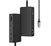 Dock USB C con alimentatore - Stazione di aggancio 11 in 1 con triplo display + VGA, compatibile con