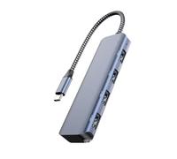 Dock USB C in alluminio 10Gbps 4 porte USB 3.2 Dock USB C a USB 3.2 Cavo di estensione Dock USB C Adattatore Dock dati per laptop