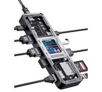 DOCKCASE Hub USB C 10 in 1 Explorer Edition, doppia docking station HDMI 4K per 2 monitor, Gigabit Ethernet, 1 USB-C e 3 porte USB-A, PD da 100 W, lettore di schede TF/SD UHS-II per MacBook Pro, XP e