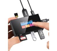 DOCKCASE Smart 7-in-1 USB C Hub & M.2 NVMe SSD Enclosure 10Gbps, USB3.2 Gen2 USB-A/C, 4K HDMI 2.1, PD 100W, UHS-II SD/TF Slots, Adatto 2230/2242 B+M M-Key SSD, per Mac mini M1 2 3 4