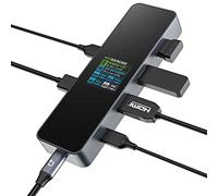 DockCase Smart Visual Docking Station, 6-in-1 Hub USB C, HDMI 4k@60hz, PD 3.0 100w, 3 USB-A 3.2, 1 USB-C-3.2, Adattatore USB c per MacBook Pro/Air, M1 iPad Pro, Dell XPS